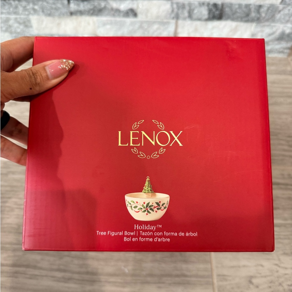 Lenox Holiday Tree Figural Bowl - Red and Green
